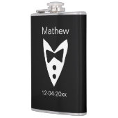 Groomsman Naam toevoegen Jaar Black Bow shirt stro Heupfles (Links)