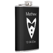 Groomsman Naam toevoegen Jaar Black Bow shirt stro Heupfles (Rechts)