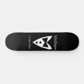 Groomsman Naam toevoegen Jaar Black Bow shirt stro Persoonlijk Skateboard (Horizontaal)