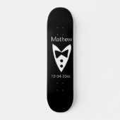 Groomsman Naam toevoegen Jaar Black Bow shirt stro Persoonlijk Skateboard (Voorkant)