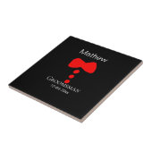 Groomsman Naam toevoegen Jaar Black Bow shirt stro Tegeltje (Zijkant)