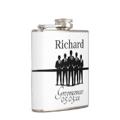 Groomsman Name Date Suit Silhouette Wedding Party Heupfles (Rechts)