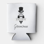 Groomsman Name Tuxedo Silhouette Blikjeskoeler (Voorkant)