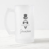 Groomsman Name Tuxedo Top Hat Matglas Bierpul (Links)