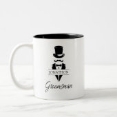 Groomsman Name Tuxedo Top Hat Tweekleurige Koffiemok (Links)
