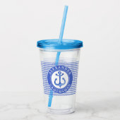 Groomsman - Nautisch Anker Navy Bruiloft Acryl Drinkbeker (Achterkant)