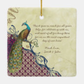 Groomsman Navy & Raspberry Peacock Keramisch Ornament (Achterkant)