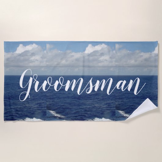 Groomsman Ocean Waves Strandlaken (Voorkant)