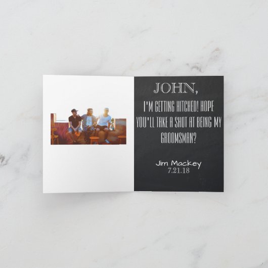 Groomsman of Best Man voorstel foto uitnodiging (Binnen)
