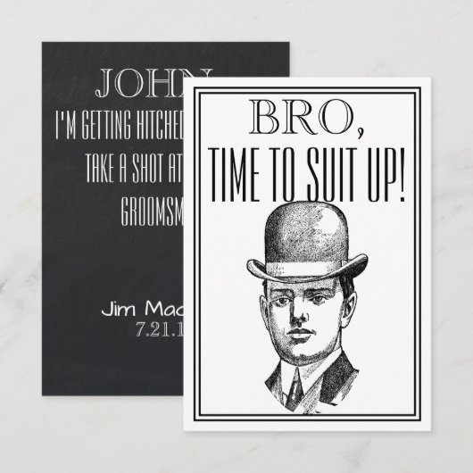 Groomsman of Beste Man Voorstel  Uitnodiging (Voorkant / Achterkant)