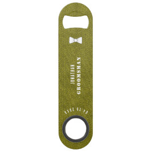 Groomsman olievlek Bow Stropdas Bar - sleutel Speed Flessenopener