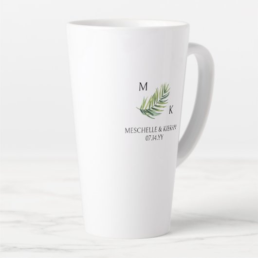 Groomsman Palm Leaf Bruiloft Feest Gift Latte Mok (Rechterhoek)