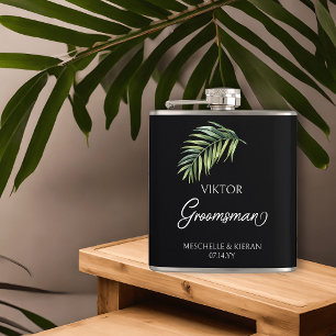 Groomsman Palm Leaf elke kleur Hip Heupfles