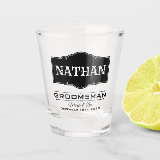 GROOMSMAN PERSONALISED SHOT GLASS SHOT GLAS (Voorkant)