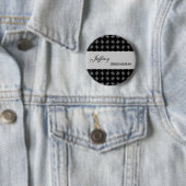 GROOMSMAN Pin Button Black en White Damask (In situ)