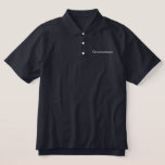 Groomsman Polo Shirt<br><div class="desc">Groomsman Polo Shirt is te zien in Navy met witte geborduurde tekst. Pas dit object aan of koop het op de aangegeven manier.</div>