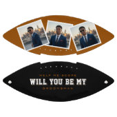 Groomsman Proposal 3 Photo Brown & Black American Football (Panelen)