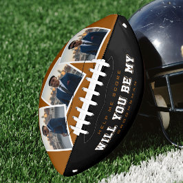 Groomsman Proposal 3 Photo Brown & Black American Football