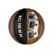 Groomsman Proposal 3 Photo Brown & Black Basketbal (Verticaal)