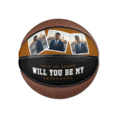 Groomsman Proposal 3 Photo Brown & Black Basketbal (Voorkant)