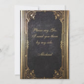  Groomsman Proposal Elegant Gold Black Suit Kaart (Achterkant)