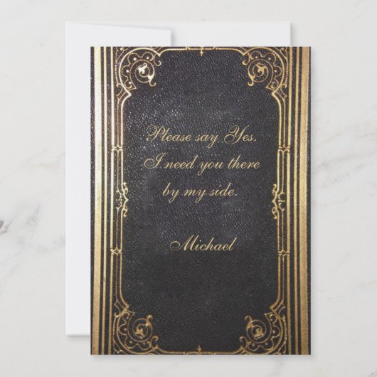  Groomsman Proposal Elegant Gold Black Suit Kaart (Achterkant)