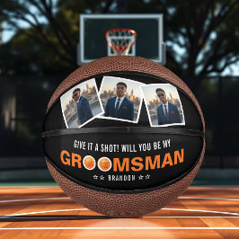 Groomsman Proposal Give it a Shot Photo Collage Basketbal