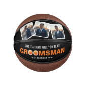 Groomsman Proposal Give it a Shot Photo Collage Basketbal (Voorkant)