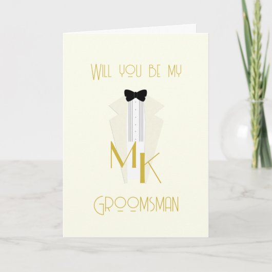 Groomsman Request Bridal Party proposal card (Voorkant)