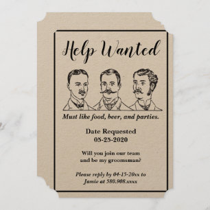 Groomsman Request Help Gezochte Advertentie Kaart