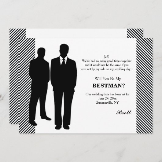 Groomsman Request Kaart (Voorkant / Achterkant)