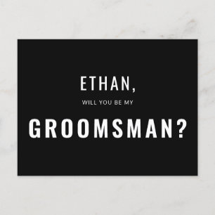 Groomsman Request Modern Simple Uitnodiging Briefkaart