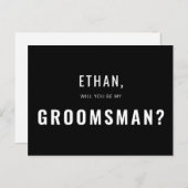 Groomsman Request Modern Simple Uitnodiging Briefkaart (Voorkant / Achterkant)