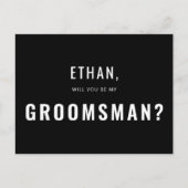 Groomsman Request Modern Simple Uitnodiging Briefkaart (Voorkant)