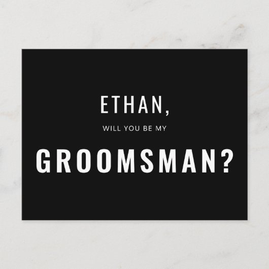 Groomsman Request Modern Simple Uitnodiging Briefkaart (Voorkant)