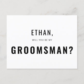 Groomsman Request Modern Simple Uitnodiging Briefkaart