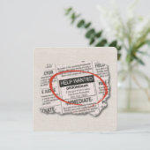 Groomsman Request Newspapier Ad Card Kaart (Staand voorkant)