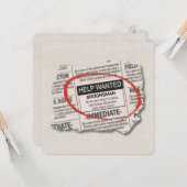 Groomsman Request Newspapier Ad Card Kaart (Voorkant / Achterkant in situ)