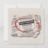 Groomsman Request Newspapier Ad Card Kaart (Voorkant)