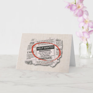 Groomsman Request Want Ad Kaart