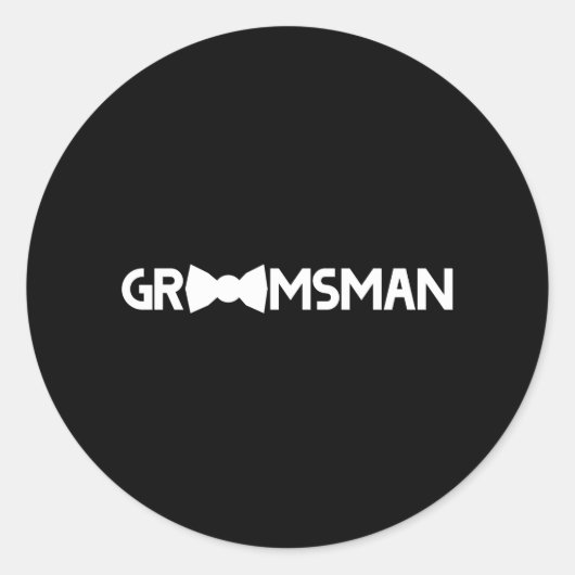 Groomsman Ronde Sticker (Voorkant)