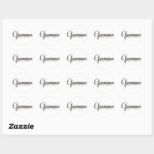 Groomsman Ronde Sticker (Vel)