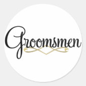 Groomsman Ronde Sticker (Voorkant)