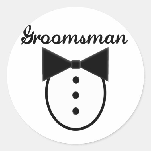 Groomsman Ronde Sticker (Voorkant)