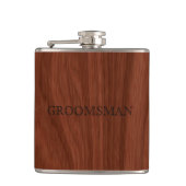 Groomsman Rustic Wedding | houtnerf Heupfles (Voorkant)