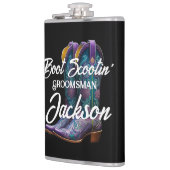 Groomsman Scootin' Cowboy laarzen Zwart Heupfles (Links)