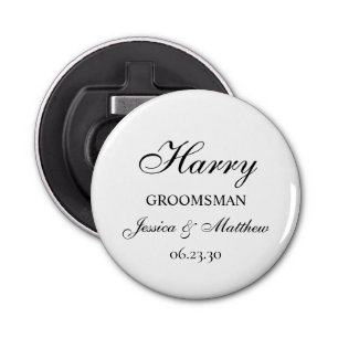 Groomsman Script Gepersonaliseerd flessenopening Button Flesopener