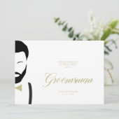 Groomsman Silhouette Simple Wedding proposal Kaart (Staand voorkant)