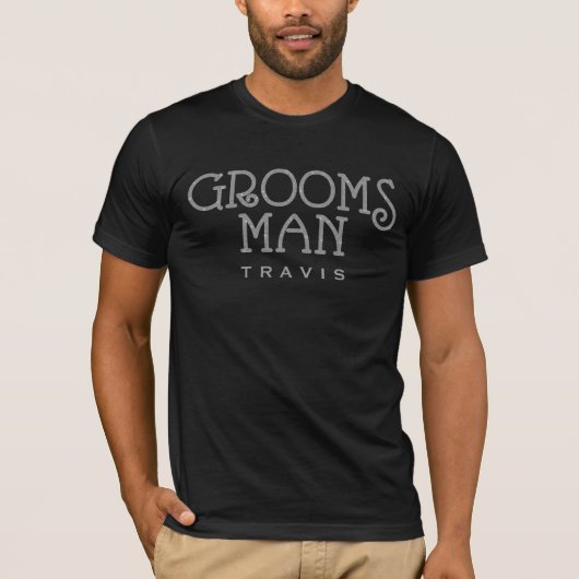 Groomsman Silver Faux Glitter Custom Shirt (Voorkant)