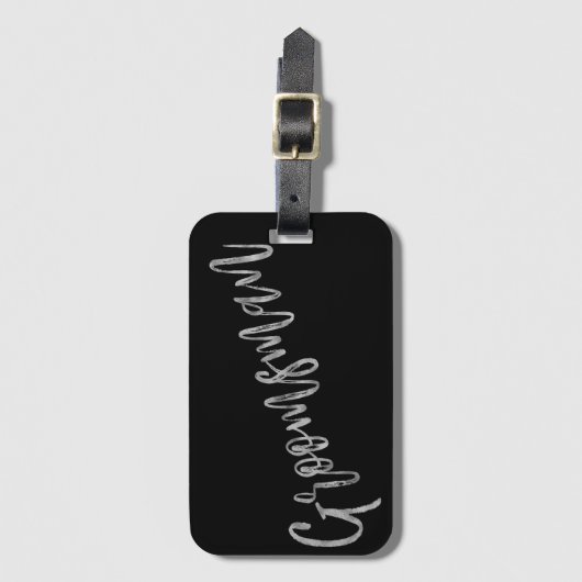 Groomsman Silver Foil Bagagetas Label Bagagelabel (Voorkant (verticaal))